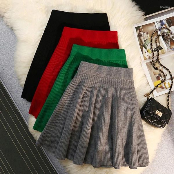 Signe Autunno inverno inverno a maglia Shorte Shorte Short Women Umbrella Tutu Sexy Elastic High Waist Slim Club Party Mini