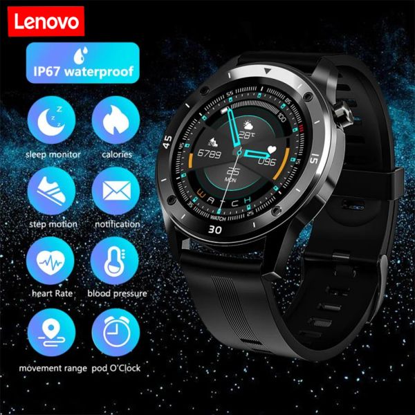 Relógios Lenovo Men Sport Smart Watch GT5 Touch Full Touch Freqüência cardíaca Bluetooth Control SmartWatch Tracker de fitness GPS Bracelet Woman Presente 2023