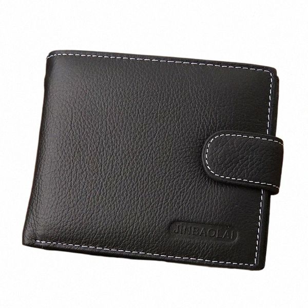 Jinbaolai Leather Uomini Portafogli Solido campione con cerniera Must Man Card Horder famosa marca di qualità maschio Portafoglio all'ingrosso M3YA#