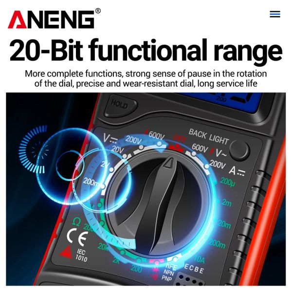 Aneng XL830L Digital Multimeter AC/Gleichstrom -Voltmeterstromdioden -Triodenmesser -Tester Multimetro -Widerstand Elektronischer Test