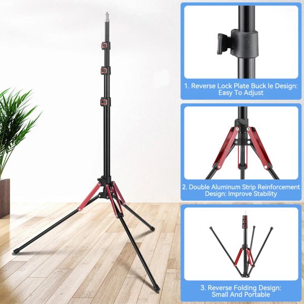 Tripods Aluminium Bracket Camera Stativ mit 1/4 Schraubenkopflichtständer für LED Video Light Studio Softbox Flash Regenschirme Reflektor