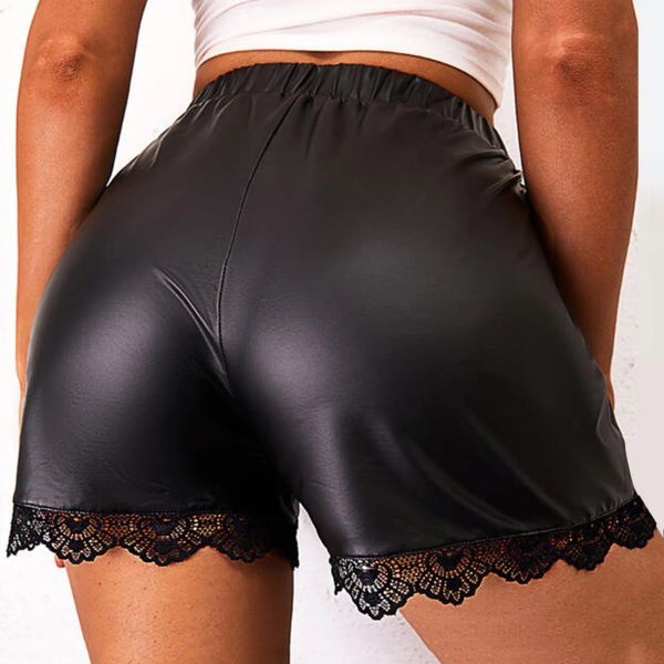 Neu im Sommer Drawess Patentleder enge sexy Freizeit im Freien und Größe Frauen Hosen Pantalone Cortos Frauen Kleidung