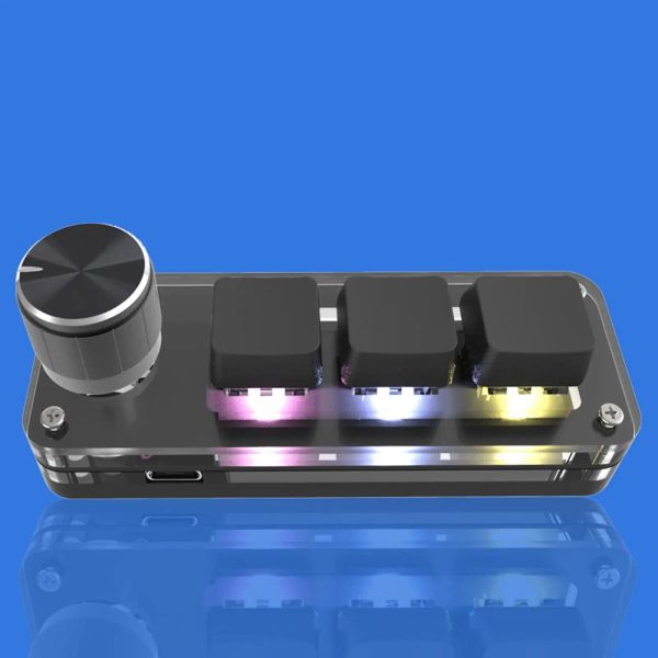 Tastaturtastatur RGB LED Standard Tastatur tragbar mit Knopf -Tastatur OSU 3 -Tasten für Vista Gaming -Zeichnungsprogrammierung, Schwarz