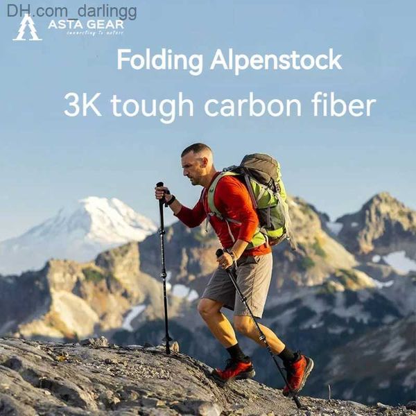 Trekkingpolen Asta Gear Kohlefaserklettern Alpstock Ultra leichte Aluminiumlegierung UL Zelt Deckenstange Kohlefaserkletterstange