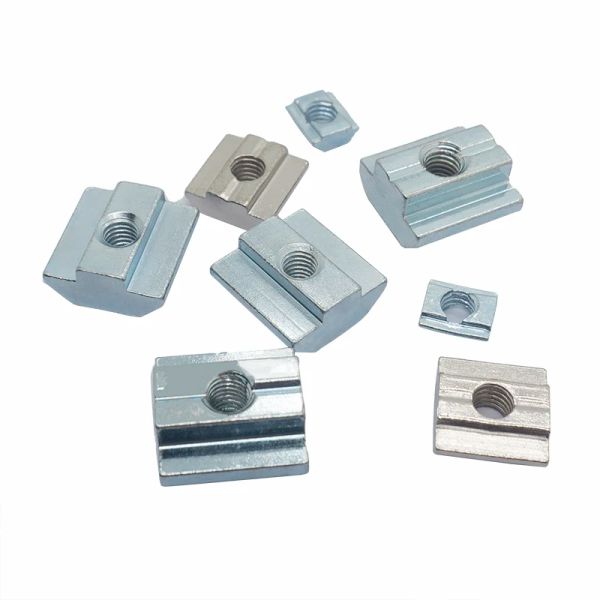 M3 M4 M5 M6 M8 T-V-Track Slidir Cabeça porca t Block Square Nuts Para fixador Profile de alumínio da UE 2020 3030 4040 4545