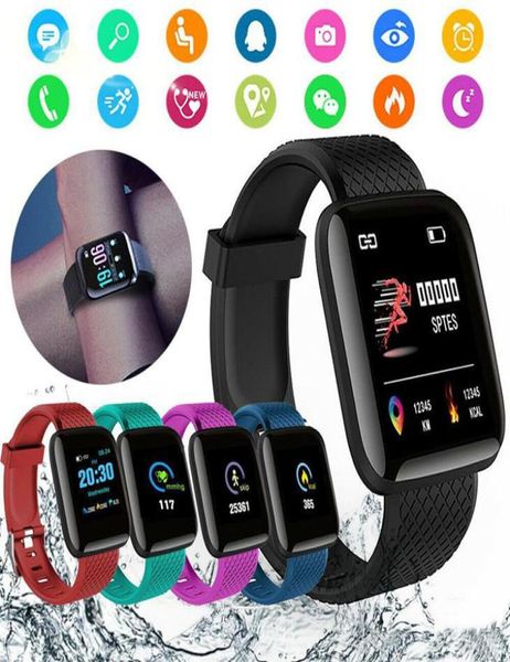 116 Plus Smart Watch Bracelets Fitness Tracker Herzfrequenzstufe -Counteraktivitätsmonitor Band Armband PK ID115 Plus für iPhone An4787107