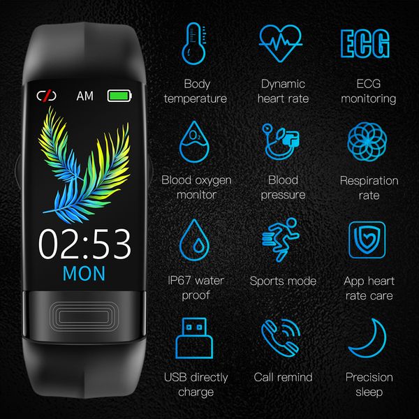 Il più nuovo bracciale Smart Sport Smart Watch Smartwatch ECG Bluetooth Bluetooth Monitoraggio cardiaco Monitoraggio del monito