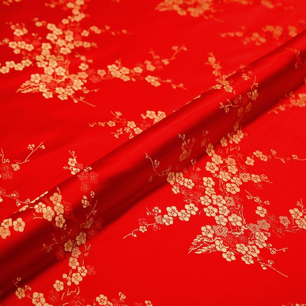 Jacquard Brocade Flower Flower Brocade Silk Fabric Material para costurar Cheongsam e Kimono Clothing Fabric