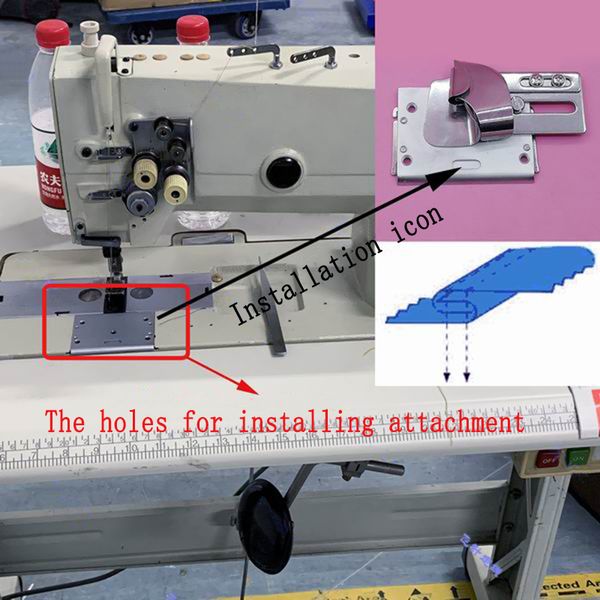 Máquina de costura de cadeia de trava de 2 agulha industrial, manga superior de overlock, pasta de costura de volta, retalhos, cilindro de tração, pasta de fichário