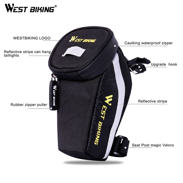 West Biking Cycling Seat Post Bag Mtb Road Bike Sella posteriore Upgrade Outdoor Picco di sacchetto per bicicletta impermeabile