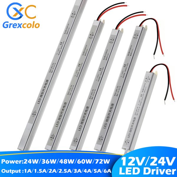 Driver de LED 12V 24V 1a 2a 3a 5a Ultrathin Switching Fonte de alimentação Transformador de iluminação