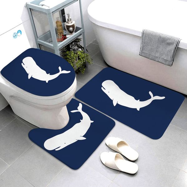 Serie nautiche blu scuro tappeti da bagno e tappeti da bagno tappetini da bagno a tre pezzi Prodotti da bagno Prodotti da bagno può essere personalizzato