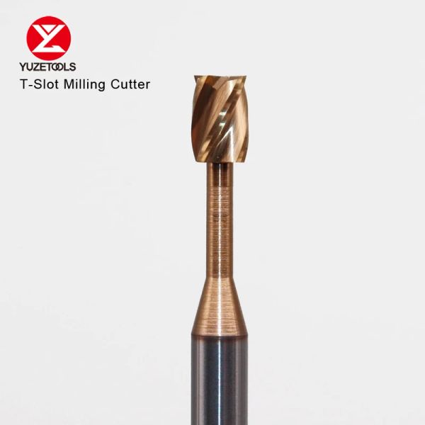 Yuzetools carboneto sólido t slot moeding cortador de tungstênio moinhos de extremidade CNC Tool Metal Aluminium Aço de cobre de cobre 5mm 6mm 8mm 8mm