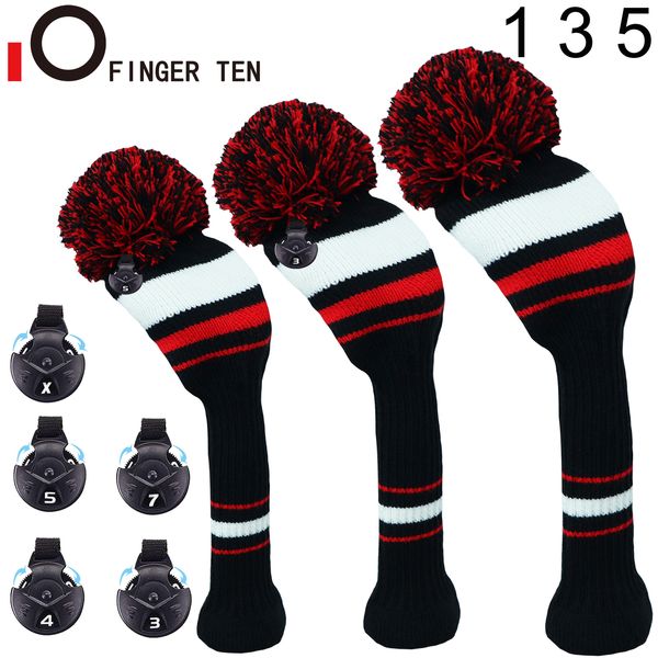 3pcs #1 #3 #5 Golf Club Coperne set per il pilota del conducente Copertura ibrida ibrida Copertina di legno a maglia in legno 5 7 x drop shipping