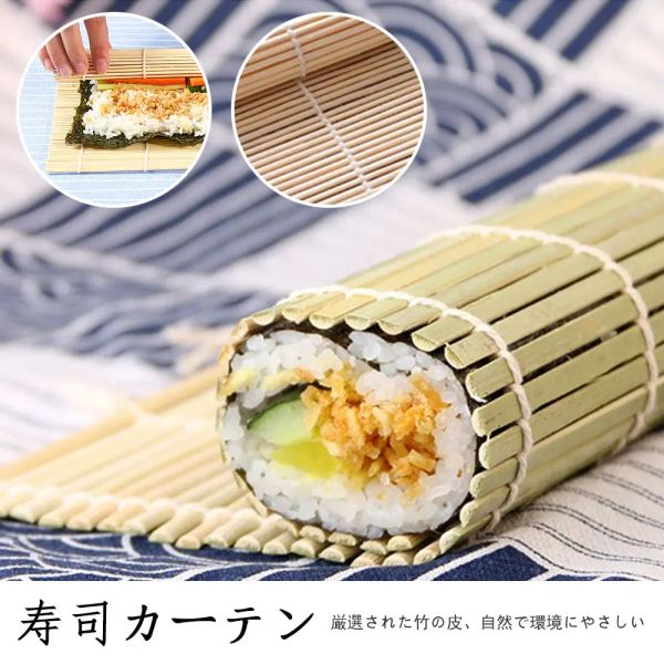 Rullo di sushi giapponese antiaderente sushi tappetino a mano produttore set di rulli di riso onigiri tappetini di bambù per cucine da cucina sushi accessori per cuocere