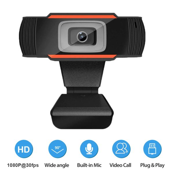 Webcams 1080p 720p 480p Webcam mit Mikrofon HD -USB -Webkamera für PC Computer Streaming Computer Camera Webcam