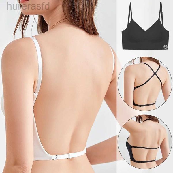 Bras invisível sutiã sem costas Bralette Women Bras Withoutwire sem arruefilless Halter Halter Top Open Brassiere Sexy Camisole 240410