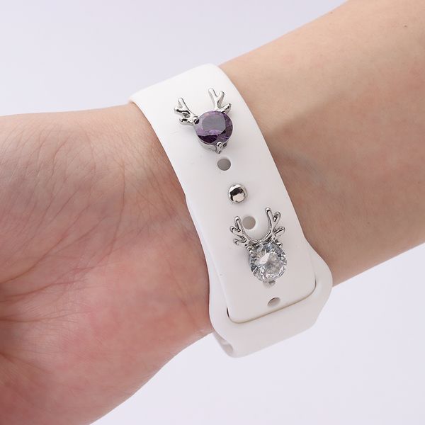 Para Apple Watch Band Charms Metal Decorative Unhas White Purple Elk Ornament Smart Watch Strap Acessórios para Iwatch Bracelet