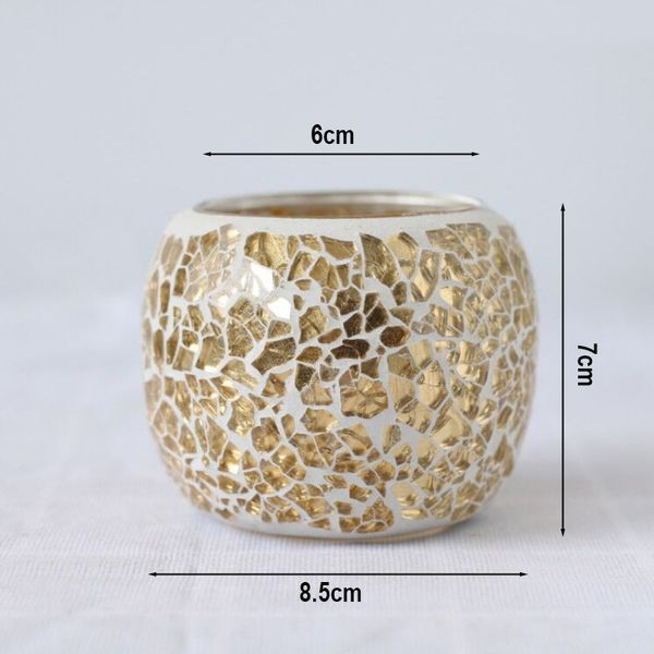 Hochzeitsfeier Essglas Schüssel Kerzenhalter Tee Leuchtkandelabra Mosaik Kerzencup Home Tisch Ornamente Romantische Kerzenstick