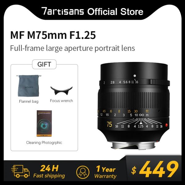 Accessori 7artisan 7 artigiani M75mm f1.25 Full Frame Portrait Prime Lens per Leica M Mount Camera M240 M262 M10R M3 M5 M6 M7 M8 M9 M10