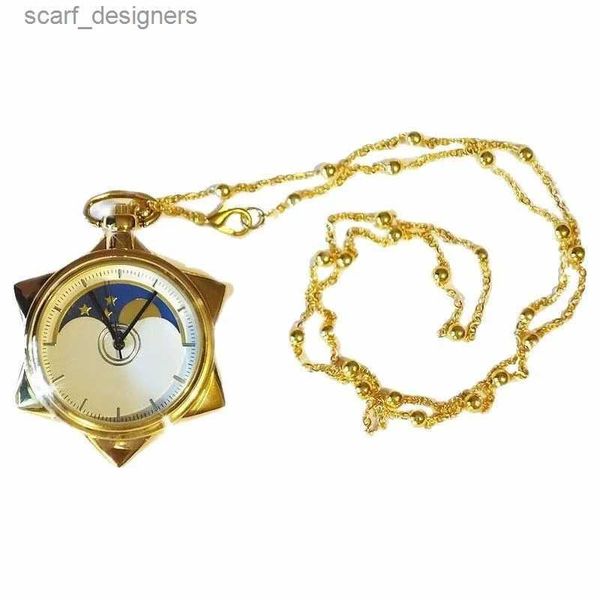 Pocket Watches Sailor Moon Halskette Kristall Sterntasche Anhänger Halskette geeignet für Schüler, Schmuckgeschenke Y240410 zu sammeln