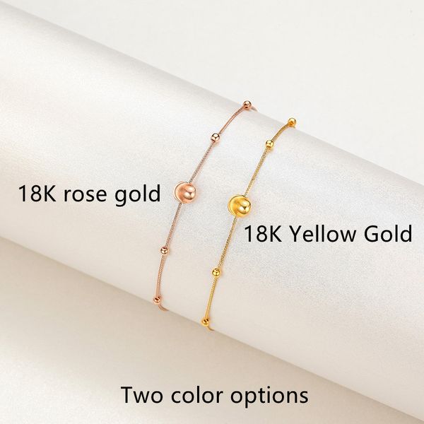 VERTICEN ERHALTE 18K GOLD LADIES Ball Perlen Einfaches Armbandgeschenk für Freundin Au750 Hochschmuck Hersteller Dropshipping