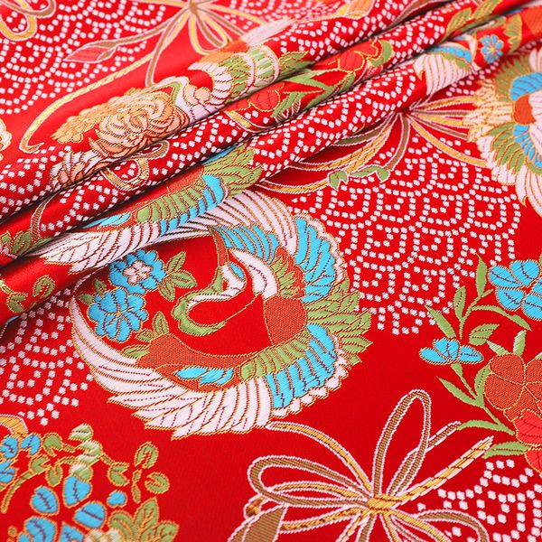Designer Satin Fabric Brocade Jacquard Clothing Fabrics Costom Cheongsam Kimono para Material de vestuário de costura de retalhos DIY