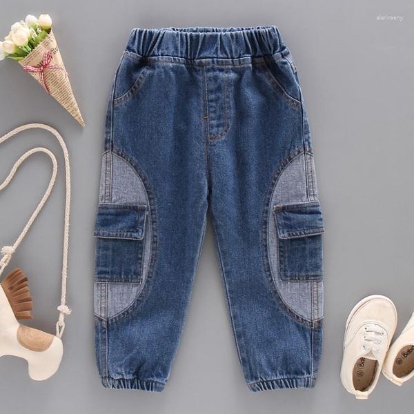 Jeans de jeans masculino Spring e Autumn Clothing Kids Kids Trendy