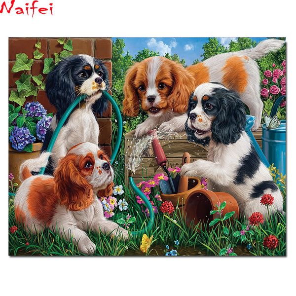 Cavalier King Charles Spaniel Diamond Painting Animals Dog Cross Cross Cross per tallone Diamond Diamond Arte Vendita a mano decorazioni per la casa