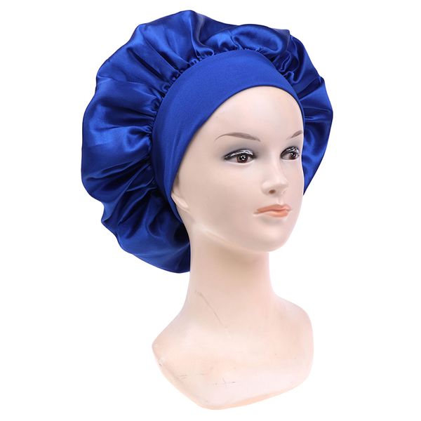 1 pc grande strato a doppio strato elastico berretto da notte tappo per doccia impermeabile donne proteggere i capelli da crespo