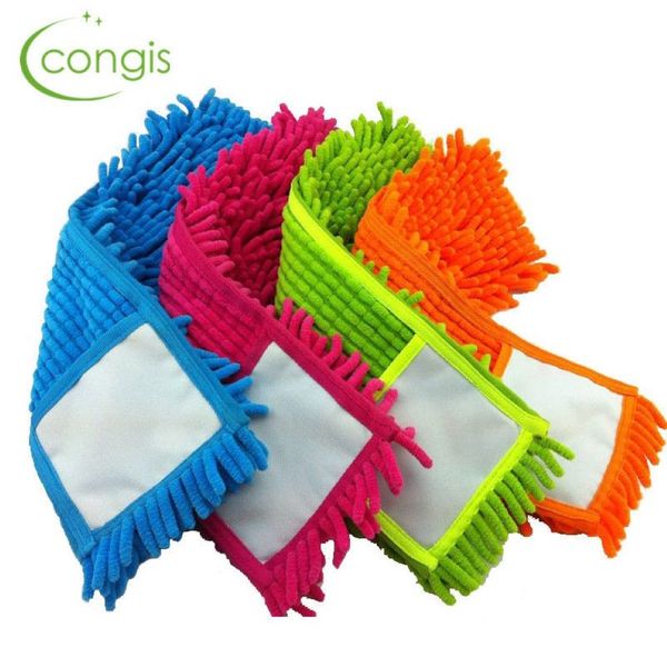 Congis 4pcs Set Chenille Flat Mop Head для очистки пола Сплошная замена ткани для замены ткани.