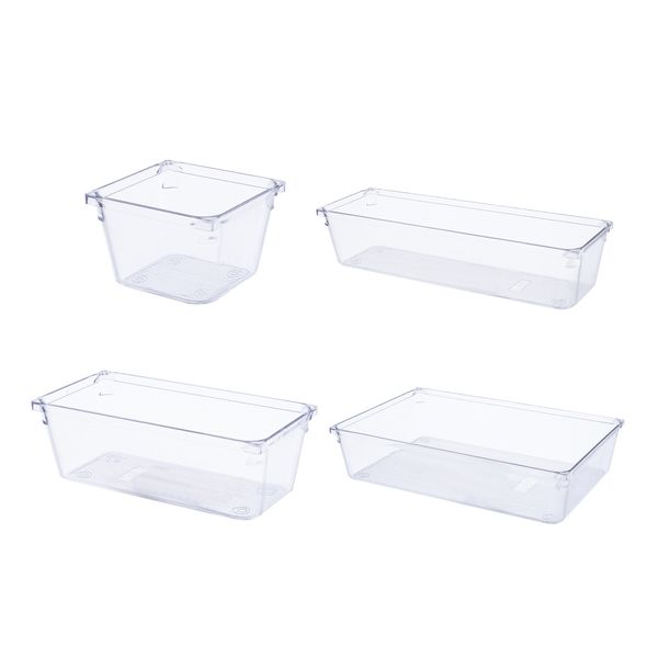 Transparente Schreibtischschubladenorganisatoren Acrylkasten Make -up Organizer Clear Plastic Storage Box Schmuckkasten Kosmetische Schreibtisch Organisatoren