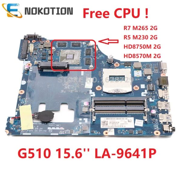 Motherboard Nokotion VIWGQ LA9641P Mainboard für Lenovo IdeaPad G510 15.6 '' Laptop Motherboard DDR3L HD8750/R7 M265 2G GPU kostenlos Celeron CPU