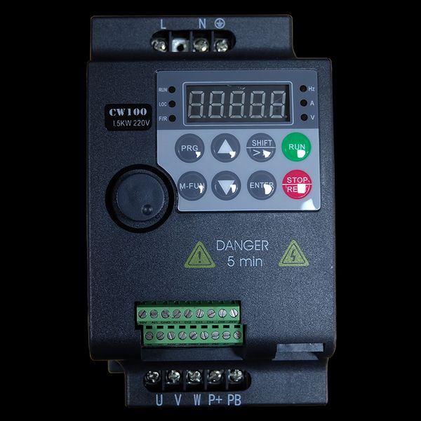 1,5 kW 220 V 1 input di fase 3 uscita pH Output 2HP Mini VFD VFD Convertitore di azionamento a frequenza per la velocità del motore Inverter