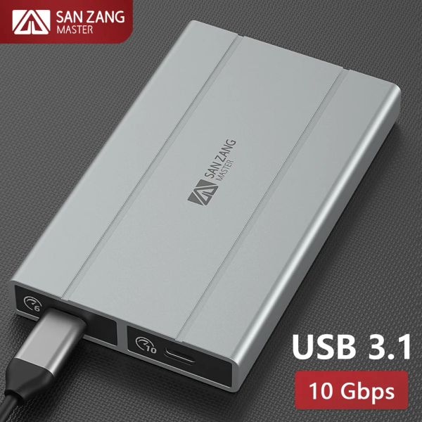 Gabinete Sanzang M.2 Caso SSD externo SATA NVME Dual Protocolo USB A 3.0 tipo C M2 HD