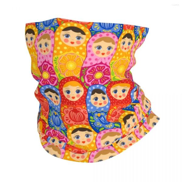 Lenços matryoshka russo Padrão de boneca bandana Garda de pescoço estampado desenho animado Balaclavas Balaclavas Wrap Sconhas multiuso-uso em corrida