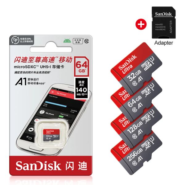 Cartões Ultra A1 Micro SD Card de memória 256 GB 128GB 64GB 32GB MicrosDHC/SDXC UHSI U3 V30 TF CARD