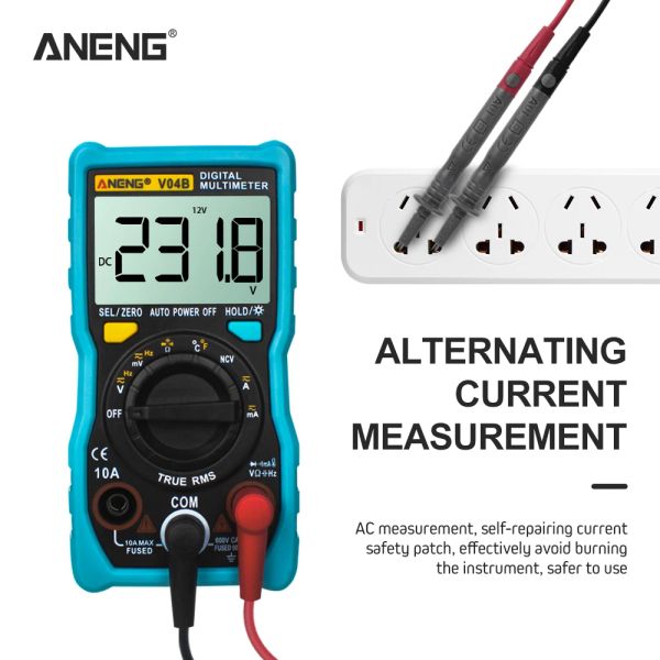 Aneng V04B LCD Professional TRUE RMS Multimeter Tragbares Multimetro -Tester -Tool Smart Messester Multitester mit Summerfunktion