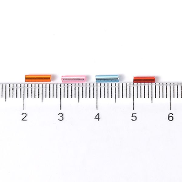 300pcs 2x6mm Crystal Crystal Glass tubo di semi rotondi perline per tubo lungo per cuci