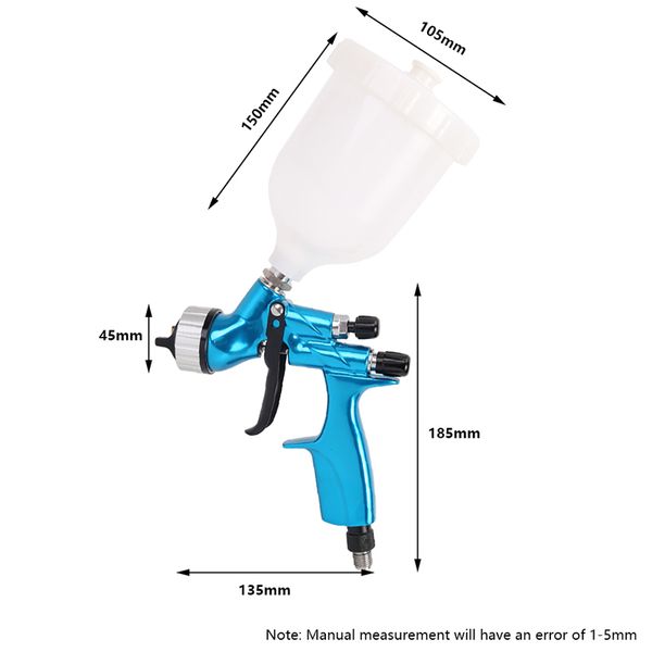 Giugno per la pistola per sterili per steri di vernice Hvlp 1,3 mm a aerografo aerografo pneumatico per pistola per pistola per pistole kit per aerografo per la pittura per auto