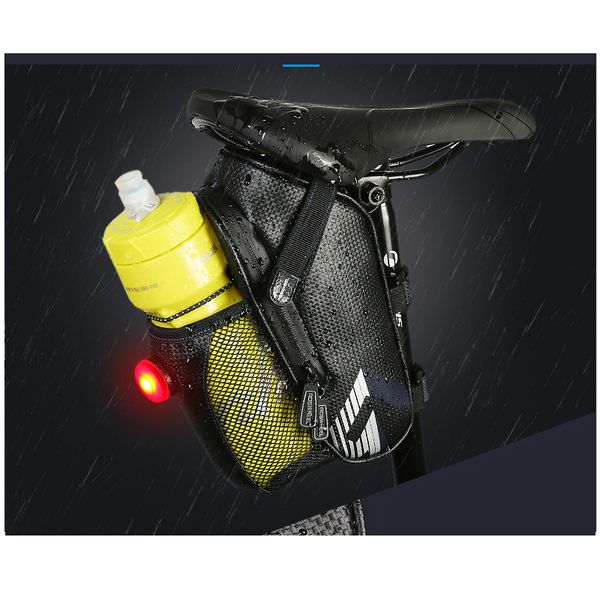 Roswheel bisiklet eyer çantası açık hava bisiklet dağ bisikleti sırt yağmur geçirmez koltuk kuyruk torbası bakım alet çantaları arka lamba ile