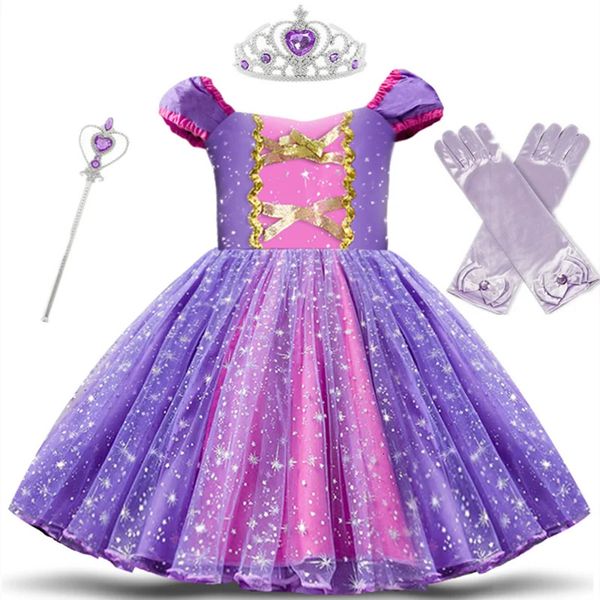 Mädchen Weihnachten glänzende Prinzessin Kleid Kleinkind Babi Geburtstagsfeier Vestidos Kinder Tutu Kleid Kleidung Kinder Abend Cosplay Kostüm 240407