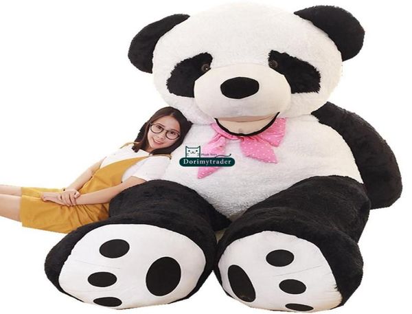 Dorimytrader grande desenho animado fofinho sorrindo panda brinquedo de pelúcia enorme anime de anime pandas sofá tatami decoração de presente 260cm 160cm 12343613