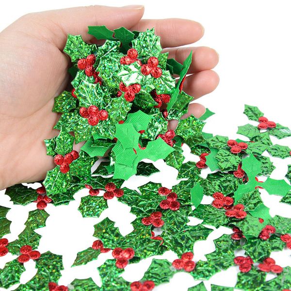 100 pezzi da 3,5 cm ornamenti natalizi foglie di agrifoglio verde foglie di seta per la casa di arredamento per la casa piante da regalo fai -da -te box da regalo fai -da -te