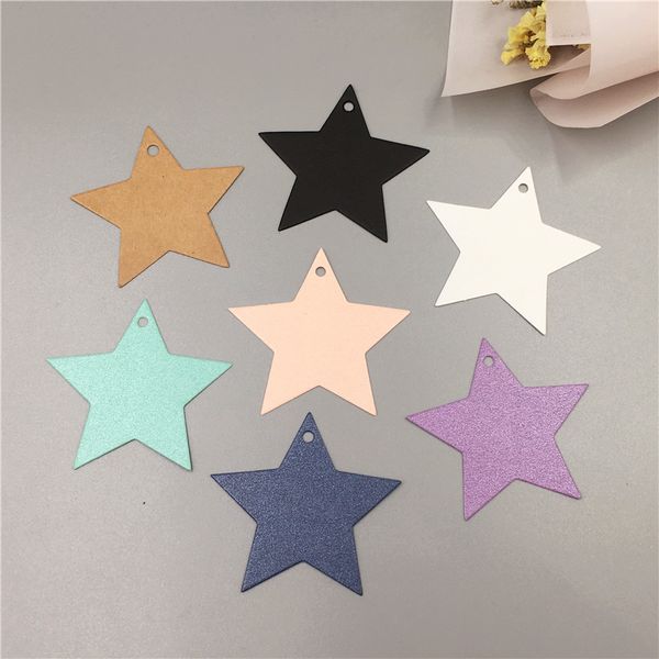 Etichetta da imballaggio a forma di forma a forma di stella etichetta Kraft Paper Pentagram adorabile per le etichette di carta da regalo per confezionamento per bambole giocattolo 50pcs/lotto