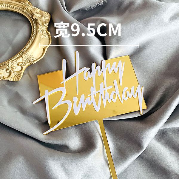 Nuovo prodotto Happy Birthday Acrilic Topper Topper Gold Birthday Cupcake Topper per bambini Decorazioni per torte per feste di compleanno Baby Shower