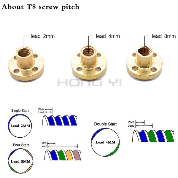 NEMA17 17HS4401S-T8 Motor de passo com parafuso T8 PAI 2/4/8mm 300mm 42 Motor 42bygh Motor de impressora 3D com parafuso para impressora 3D.