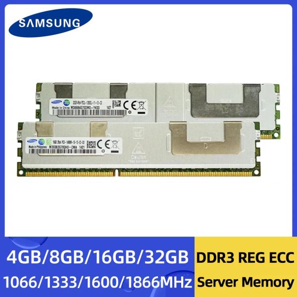 RAMS Samsung DDR3 4GB 8GB 16GB 32GB Серверная память Рег ECC 1066 МГц 1333 МГц 1600 МГц 1866 МГц PC3 ОЗУ