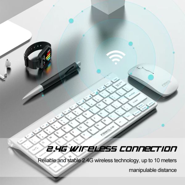 COMBOSE tastiera wireless tastiera set da 78 tasti esterna tastiera 4 tasti indicatore mouse plug e riproduci leggero per laptop notebook