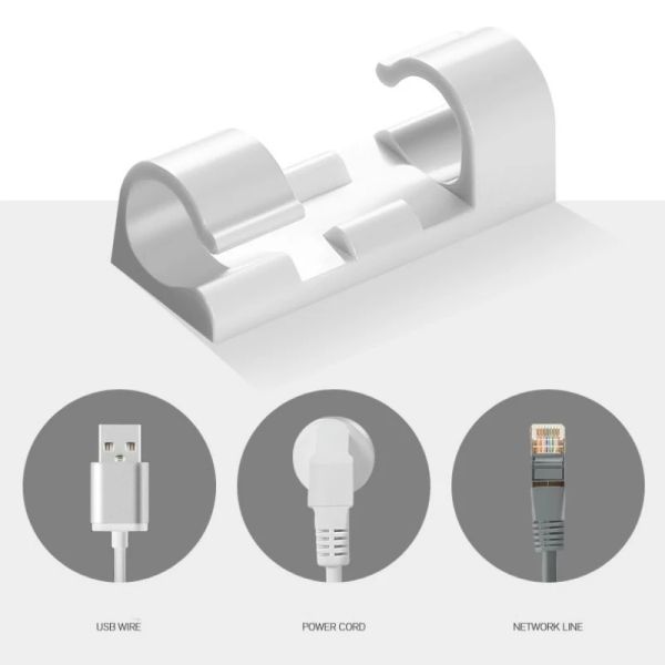 Cavo a filo autoctoni Clips Clamp tavola Porta organizzatore ordinata Porta del 3 Organizzatore per il cavo dati di ricarica USB del computer